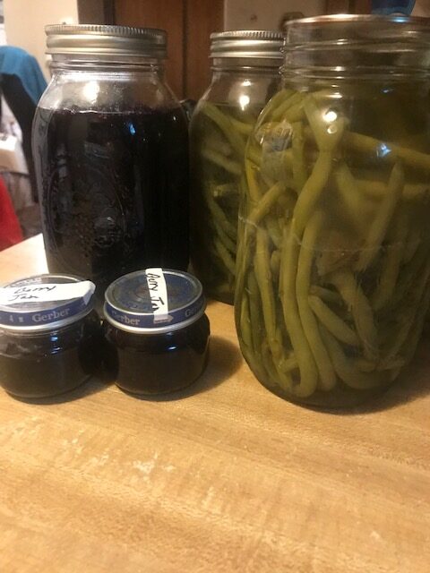 Todays focus was on food for now and for days to come. Specifically green beans and my creative venture in jam making.
