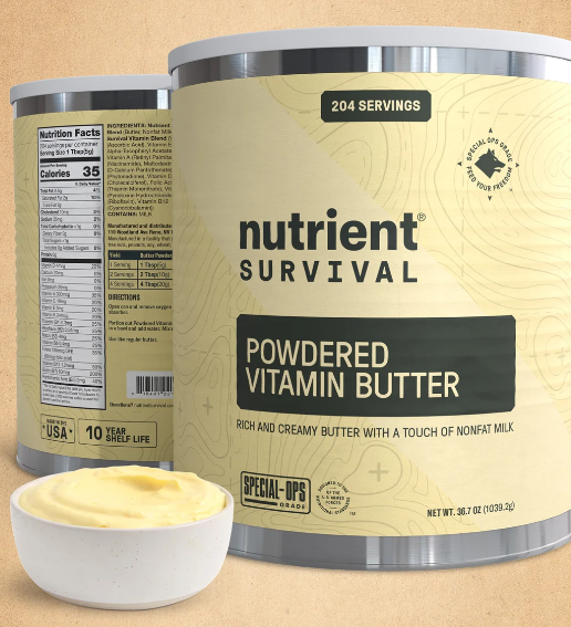 Simple living at the best includes Nutrient Survivals Powdered butter